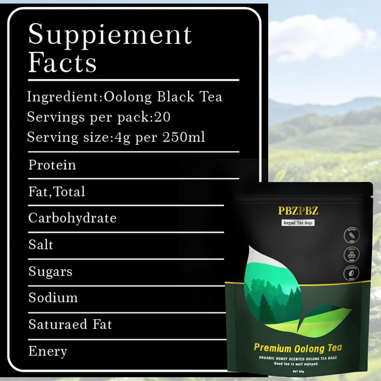 Oolong Whole Leaf Tea Bags | High-Altitude Sourced, Organic & Non-GMO | Supports Daily Relaxation | Smooth Floral Honey Flavor, Daily Wellness Ritual | 20 Bags (1) - Image 6