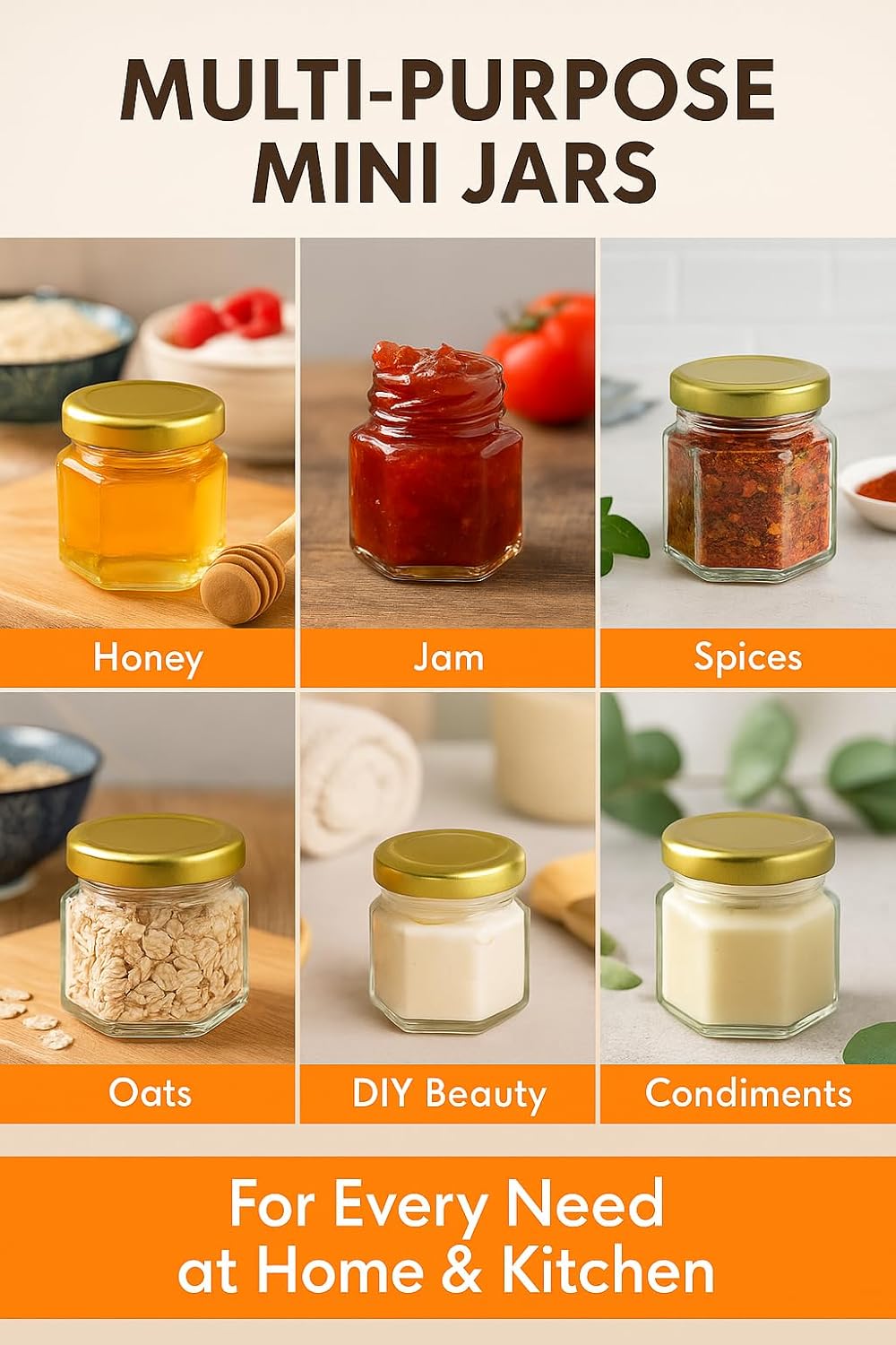 50 Pack 1.5 oz Hexagonal Glass Honey Jars in Bulk with Wooden Dipper Bee Charms Thank You Cards Burlap Fabric Twine String for Baby Shower Wedding Party Favors Gifts - Image 5