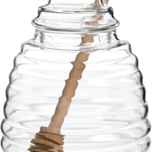 HIC Kitchen Glass Honey Jar with Li...