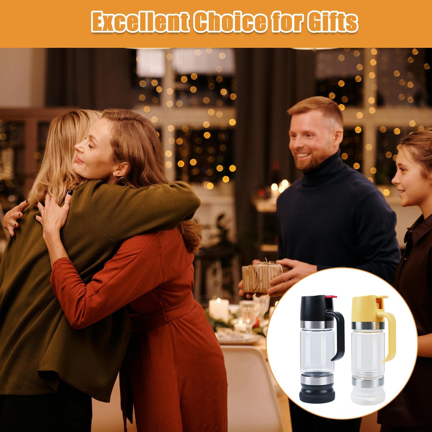 Honey Dispenser No Drip with Stand, 12 OZ Glass Honey Jar, Syrup Dispenser, Easy One Hand Use Honey Pot for Coffee or Tea, Mess Free Honey Dispenser for Syrup, Honey Container (2PCS Yellow) - Image 9