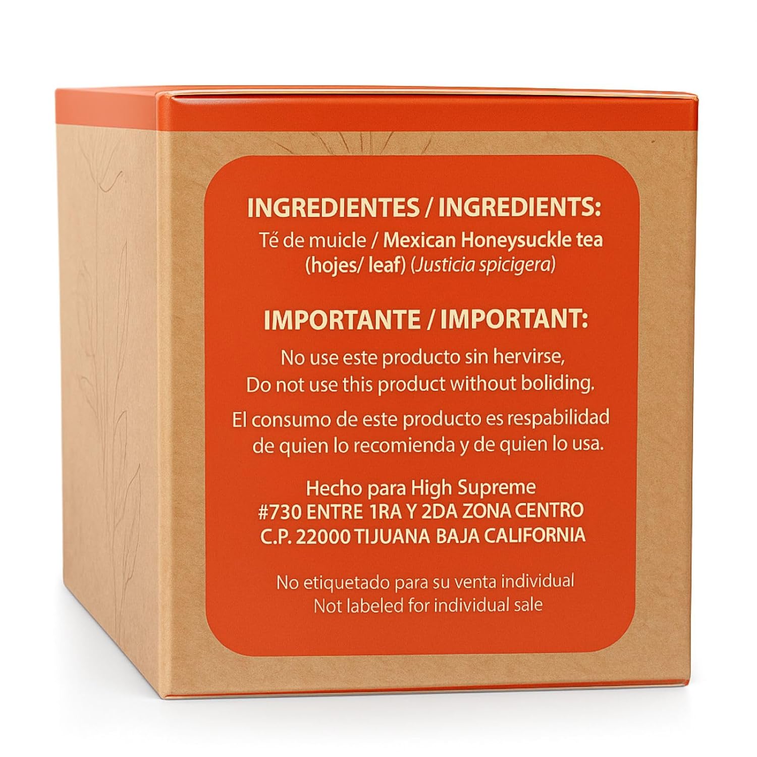 Muicle Té (Mexican Honeysuckle Herbal Tea) – 25 Tea Bags – 100% Natural, Vegan, Non-GMO – Traditional Mexican Herbal Infusion – Caffeine-Free, Authentic & Aromatic – by High Supreme - Image 3
