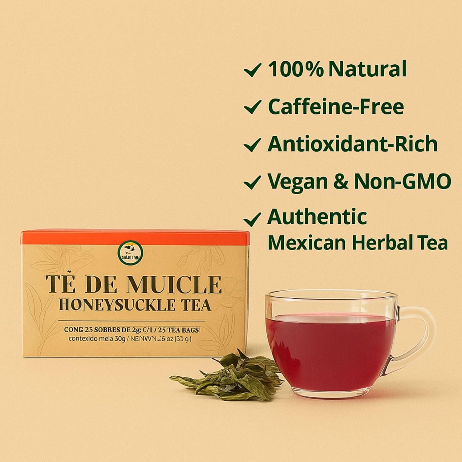 Muicle Té (Mexican Honeysuckle Herbal Tea) – 25 Tea Bags – 100% Natural, Vegan, Non-GMO – Traditional Mexican Herbal Infusion – Caffeine-Free, Authentic & Aromatic – by High Supreme - Image 5