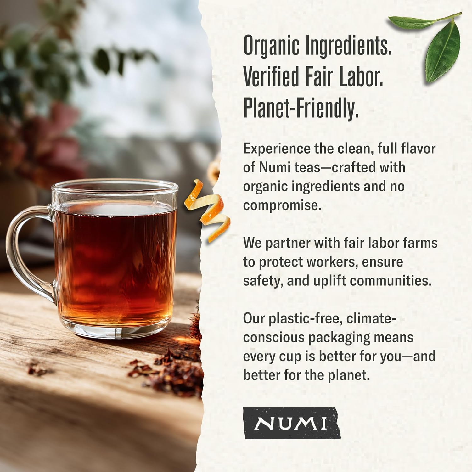 Numi Organic Rooibos Tea, 54 Microplastic Free Bags, Caffeine Free South African Red Tea - Image 7