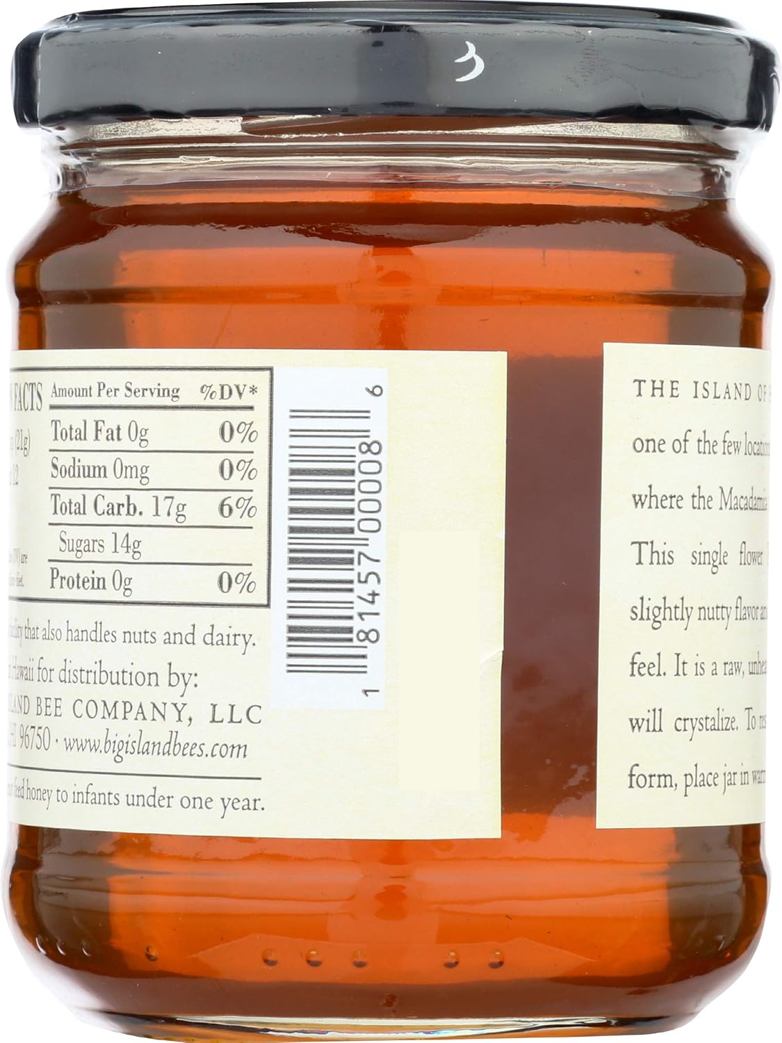 Unheated, Pure, Raw Macadamia Nut Blossom Hawaiian Honey, Single Floral Variety by Big Island Bees (9 oz Glass Jar) - Image 3
