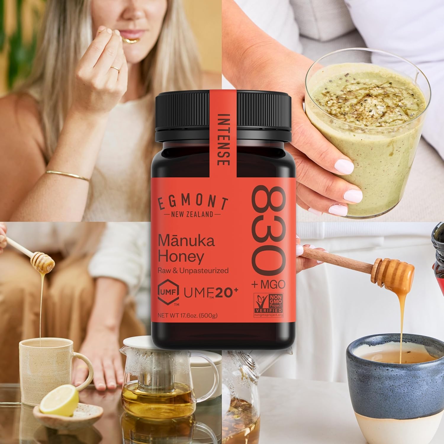 Egmont Honey Manuka Honey UMF 20+ MGO 830+ | 8.8 oz (250 g) | 100% Pure Authentic New Zealand Honey, UMF & MGO Certified, Non-GMO, Kosher, Traceable, Recycled Jar, Immune Support - Image 4