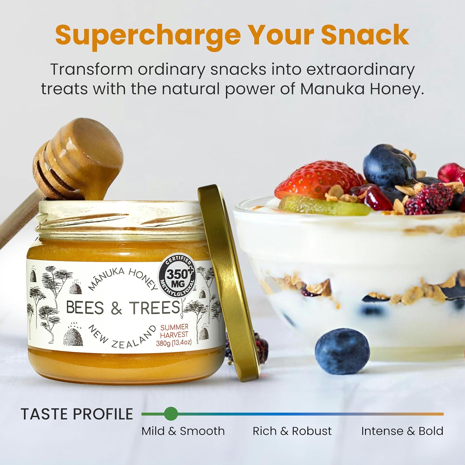Bees & Trees New Zealand Manuka Honey 830+ & 350+ MGO – Pure, Raw, Unpasteurized Monofloral Superfood Honey for Wellness & Vitality – Bioactive, Nutrient-Rich Manuka Honey – 300g & 380g (2 pack) - Image 5