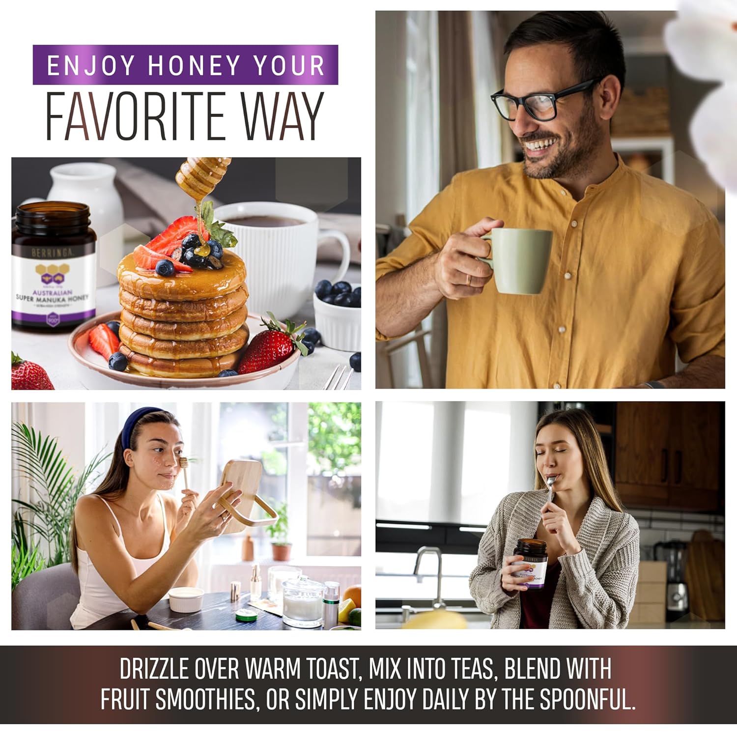 Berringa Manuka Honey Organic MGO 900+ Ultra-High Strength, Supports General Wellbeing & Digestive Balance - 100% Raw, Pure & Unfiltered, Sustainably Sourced from Australia - (8.82 oz) - Image 8