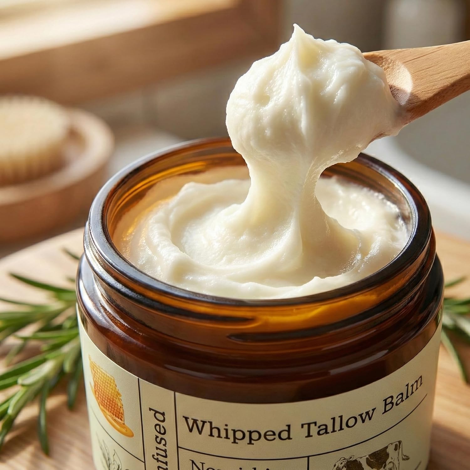 2PCS Beef Tallow for Skin, Grass-Fed Beef Tallow Balm with Raw Honey, Whipped Tallow Face & Body Cream, Natural Moisturizing Tallow Balm, Hydrating Organic Skin Care for Dry, Sensitive & Mature Skin - Image 2