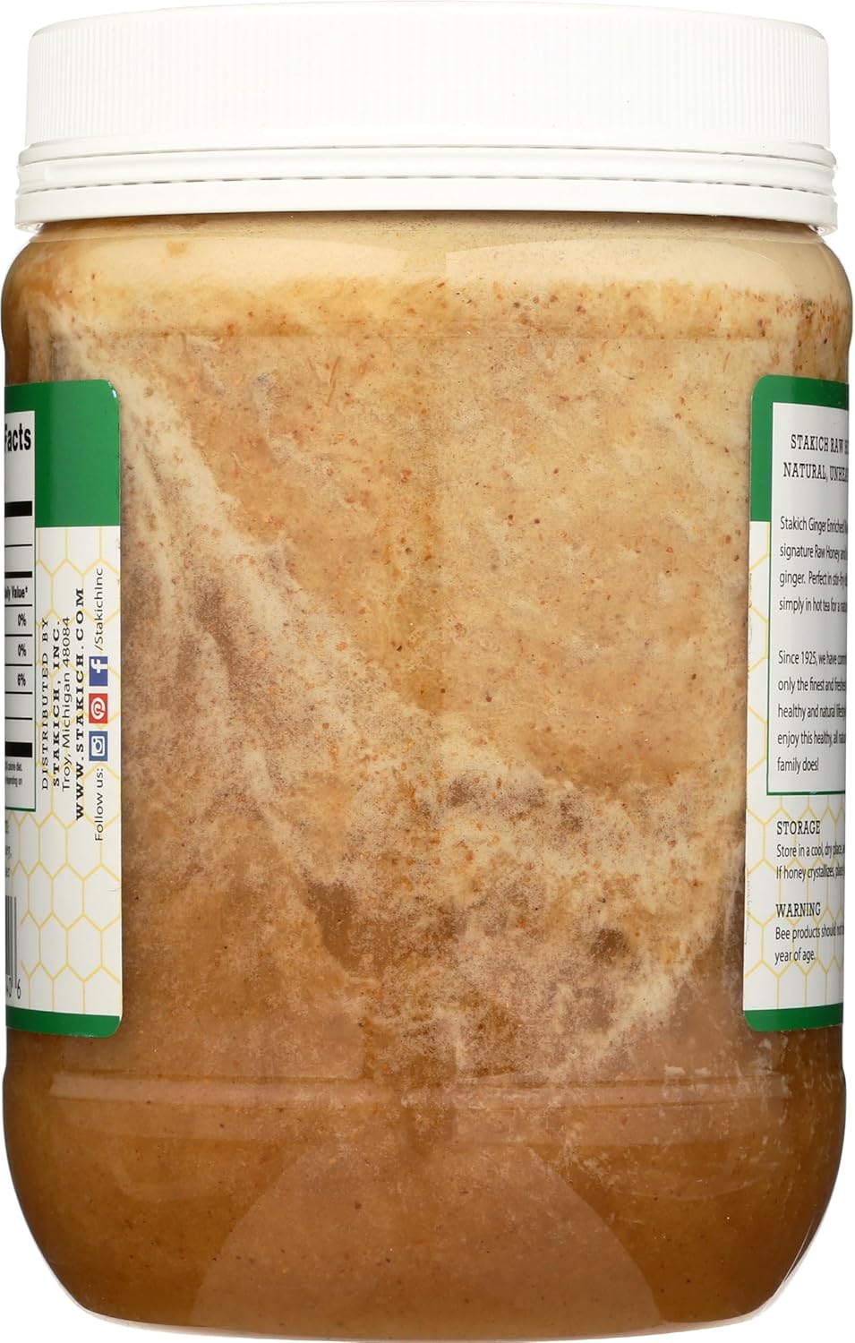 Stakich Ginger Enriched Raw Honey - Pure, Unprocessed (40 Ounce) - Image 4