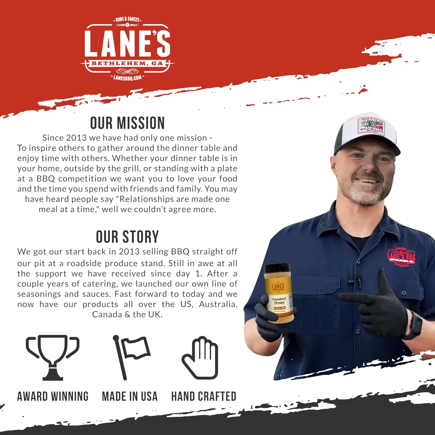 Lane's All Natural Granulated Honey - Premium Real Honey Granules for Cooking and Grilling | Natural Caramelization | No Preservatives | 10.5oz - Image 5