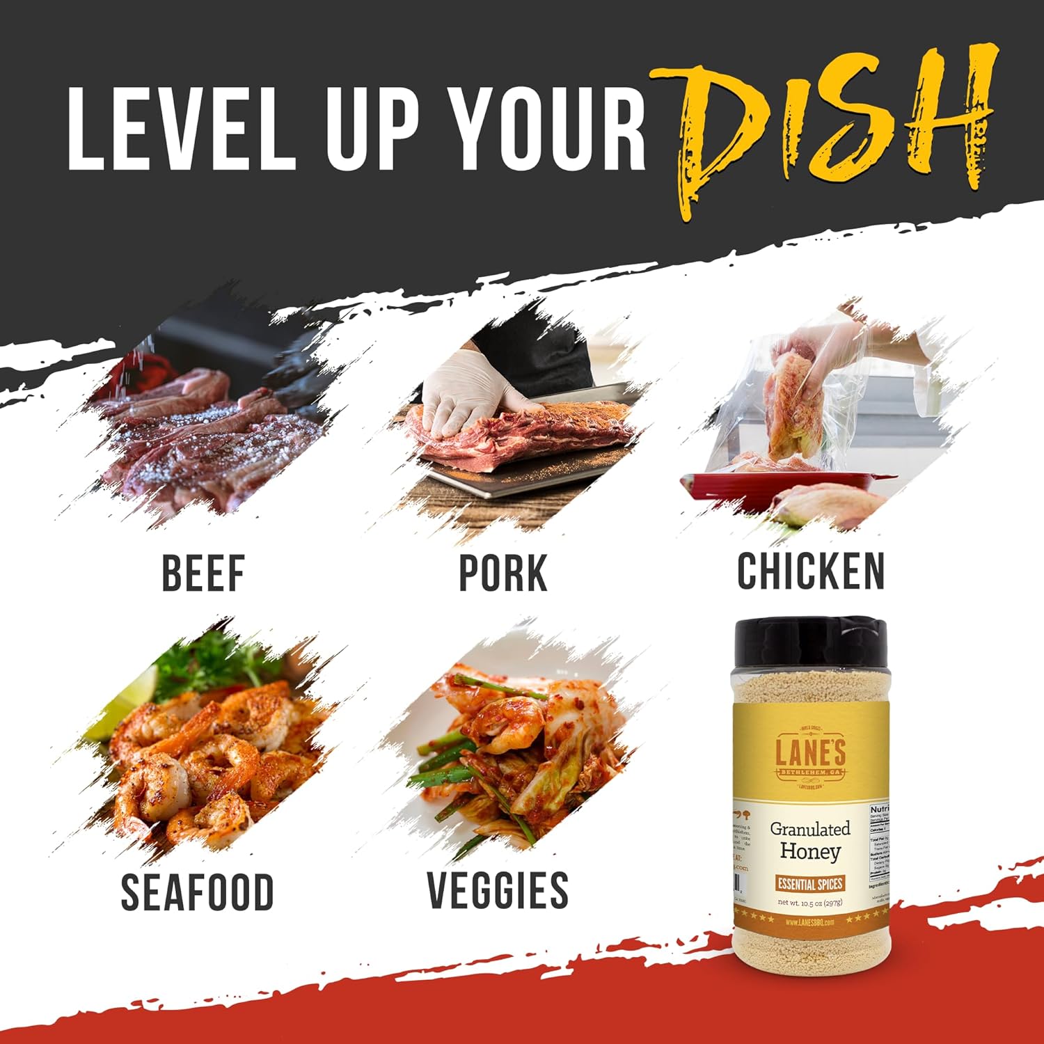 Lane's All Natural Granulated Honey - Premium Real Honey Granules for Cooking and Grilling | Natural Caramelization | No Preservatives | 10.5oz - Image 4