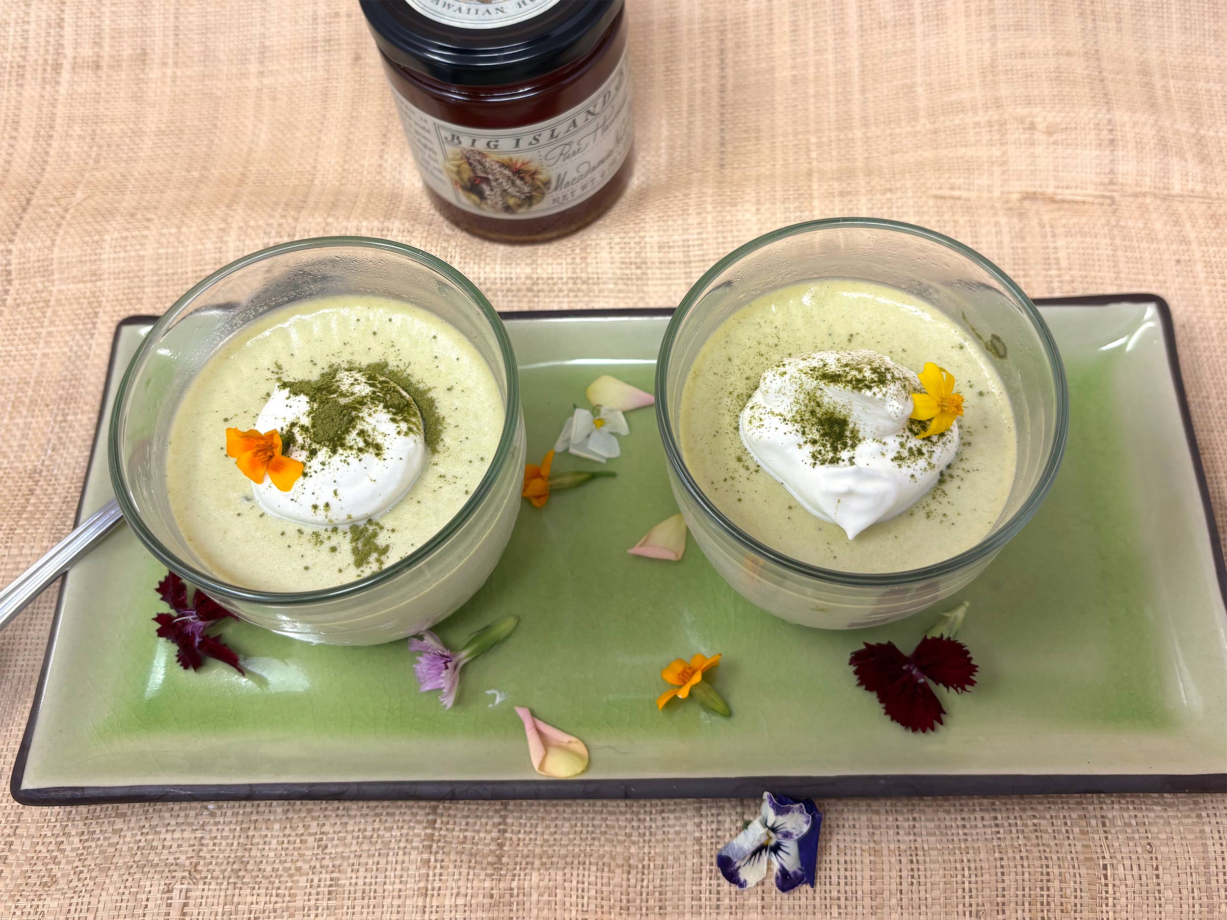 Honey Matcha Panna Cotta
– Big Island Bees